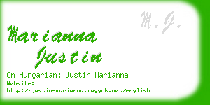 marianna justin business card